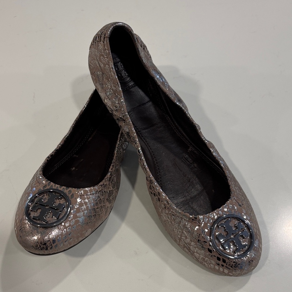 Tory Burch Metallic Ballet Flats 9.5